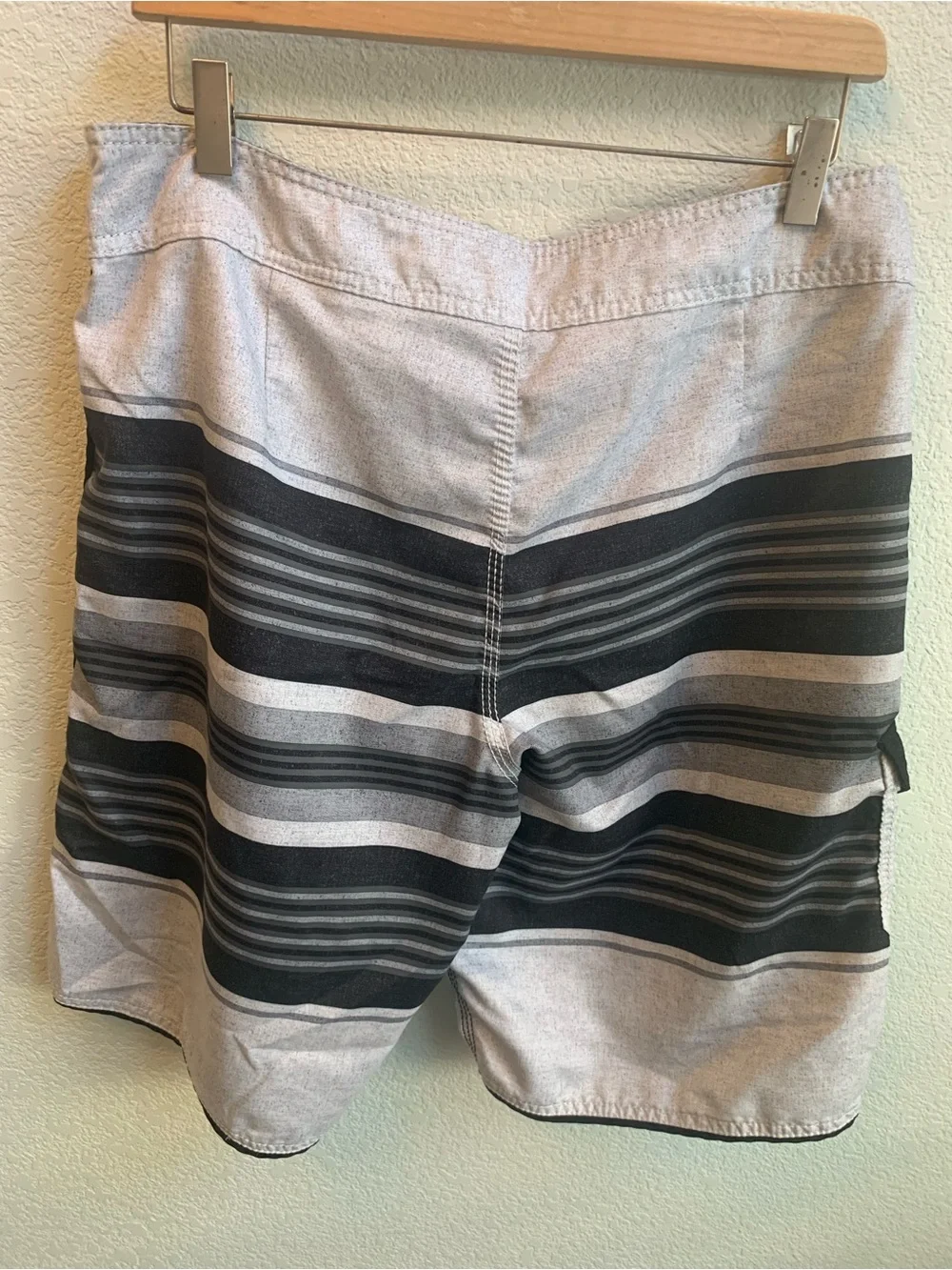 Billabong Men’s Black & Gray Striped Board Shorts